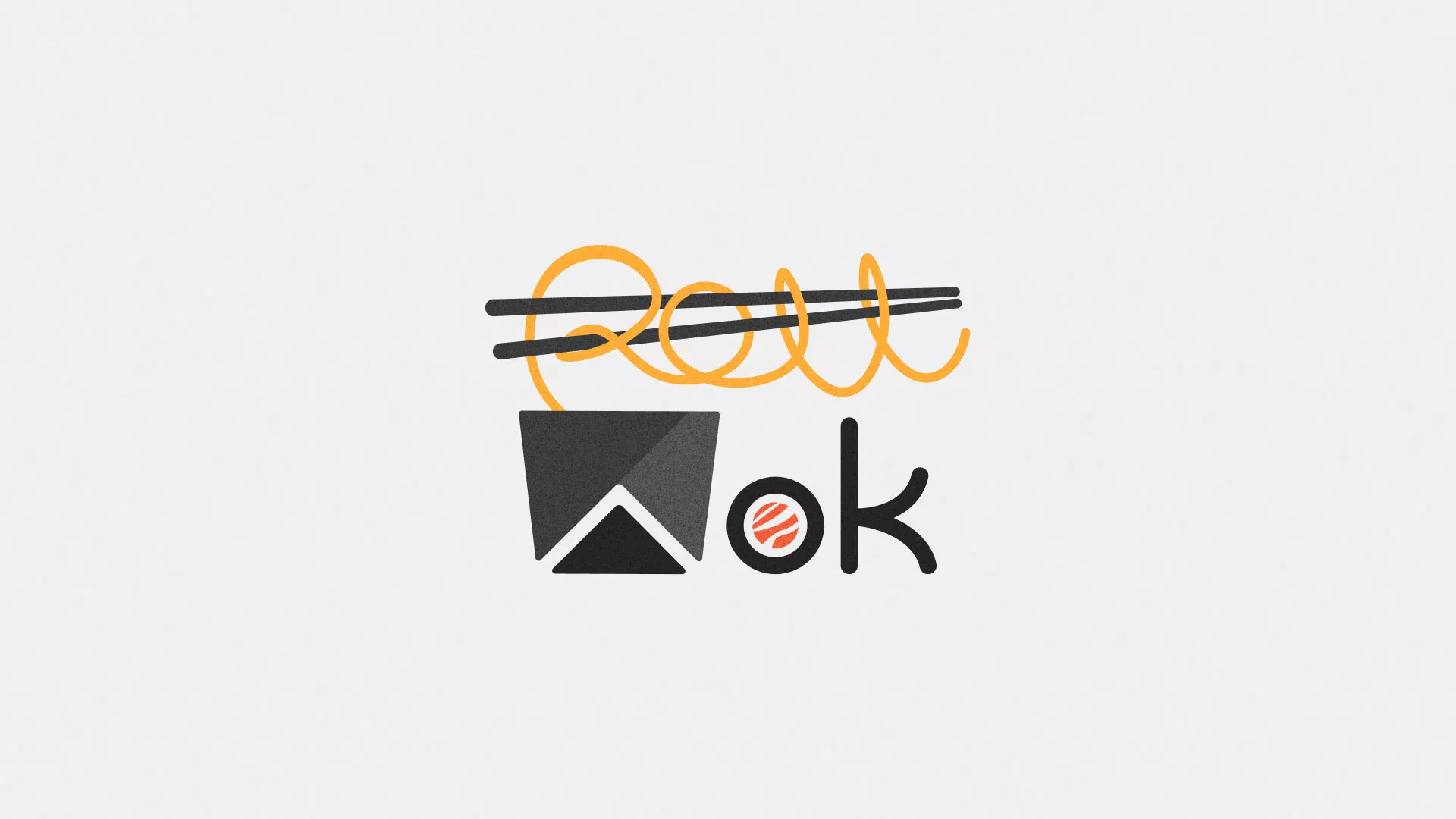 Разработка логотипа суши-бара «Roll Wok Club» в Карабулаке